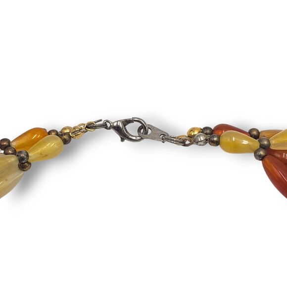 Multi Strand Beaded Long Necklace Root Beer Milky Honey - Picture 7 of 8